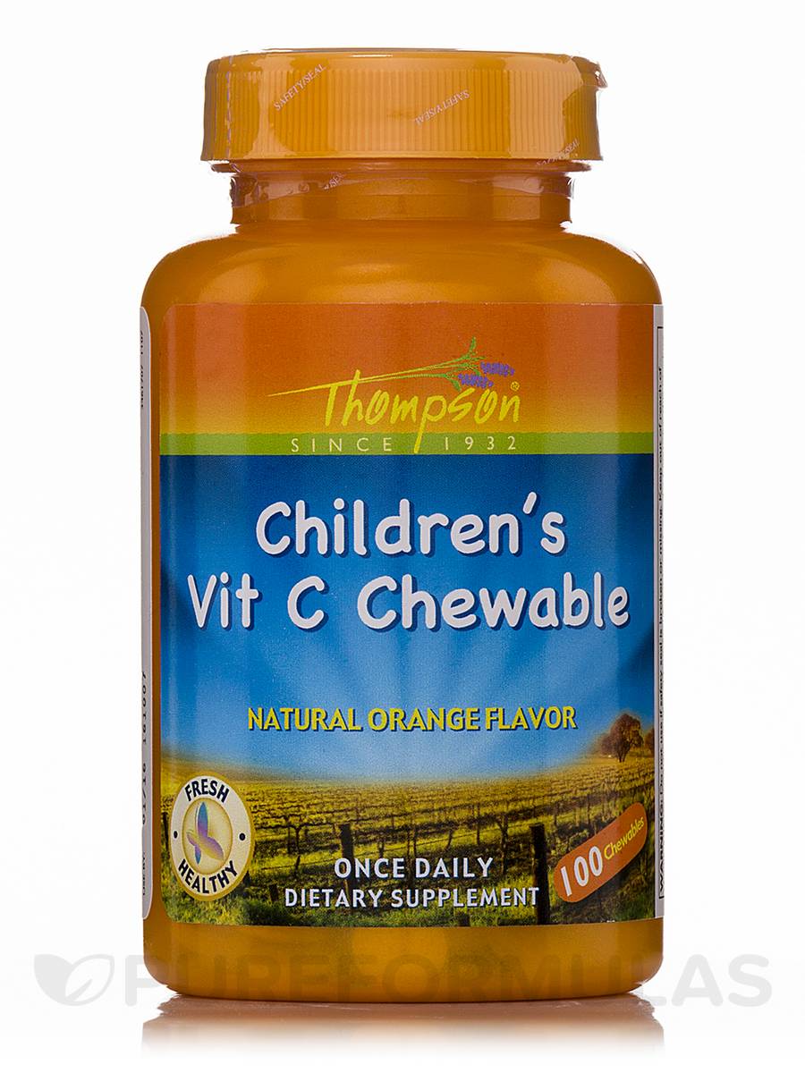 Children's Vitamin C Chewable (Natural Orange Flavor) - 100 Chewables -  Thompson | PureFormulas