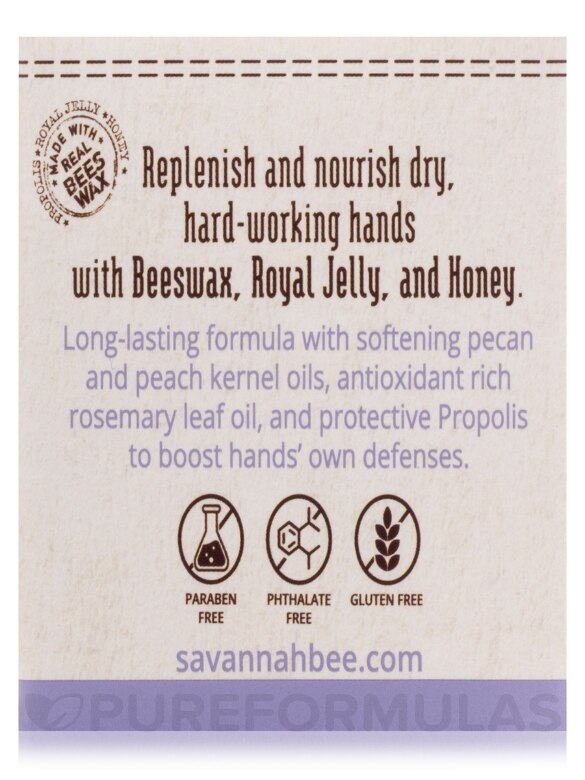 Beeswax & Royal Jelly Hand Cream - Rosemary Lavender (Jar) - 3.4 oz (96 Grams) - Alternate View 9