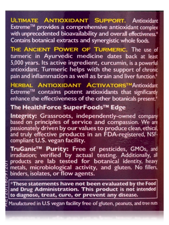 Antioxidant Extreme™ - 120 VeganCaps™ - Alternate View 5