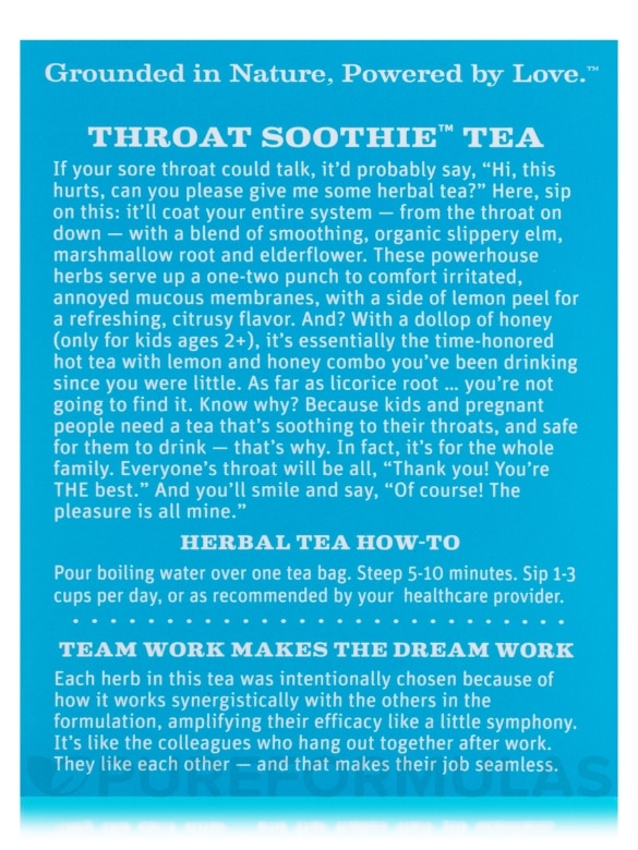 Organic Throat Smoothie Tea (Caffeine Free) - 16 Tea Bags - Alternate View 5