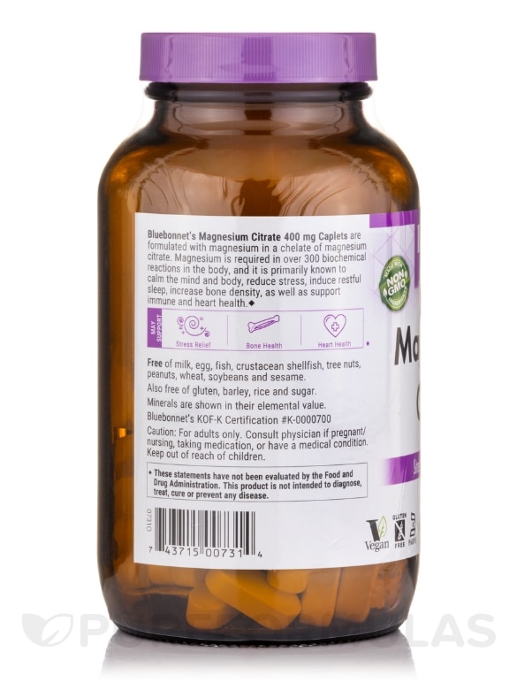 Magnesium Citrate 400 mg - 120 Caplets - Alternate View 2