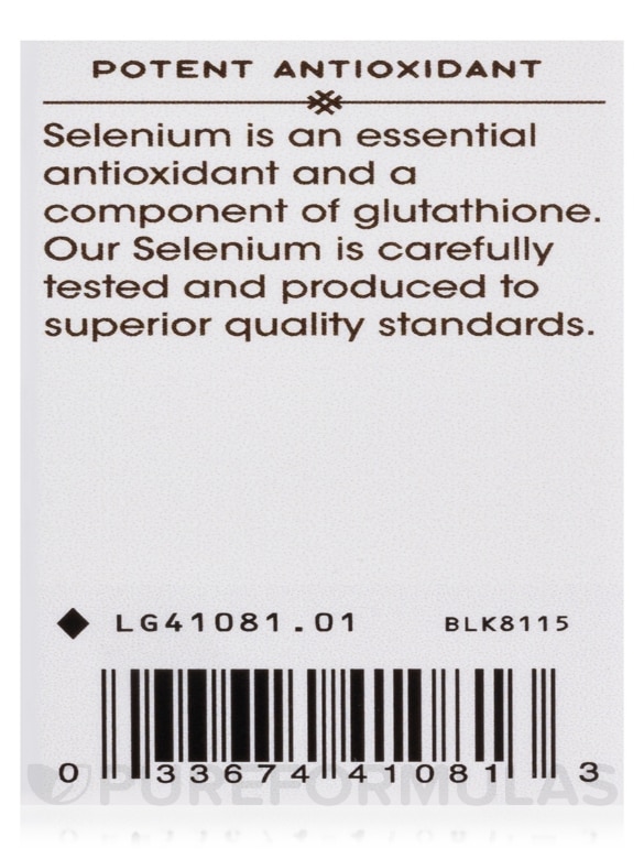Selenium 200 mcg - 100 Capsules - Alternate View 6