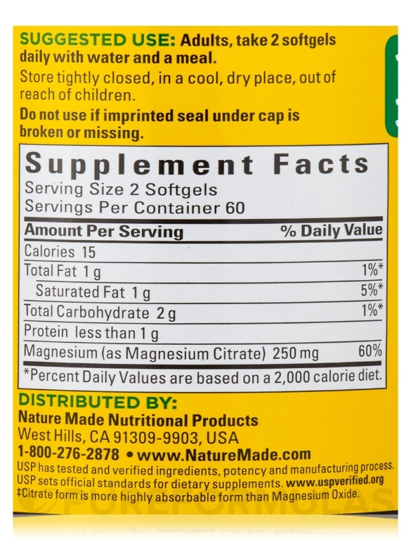 Magnesium Citrate 250 mg - 120 Softgels - Alternate View 5