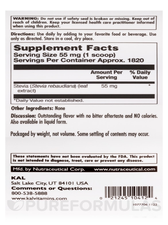 Sure Stevia™ Extract - 3.5 oz (100 Grams) - Alternate View 4