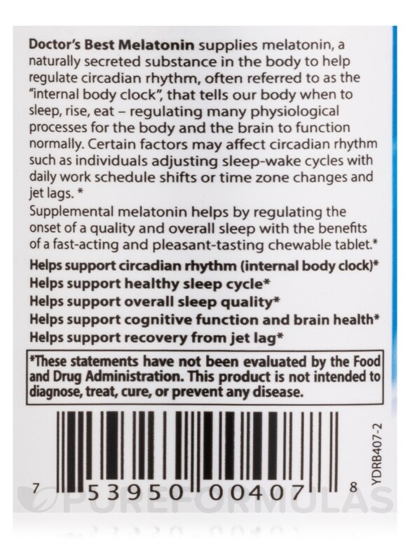 Melatonin 5 mg, Natural Mint Flavor - 120 Chewable Tablets - Alternate View 4
