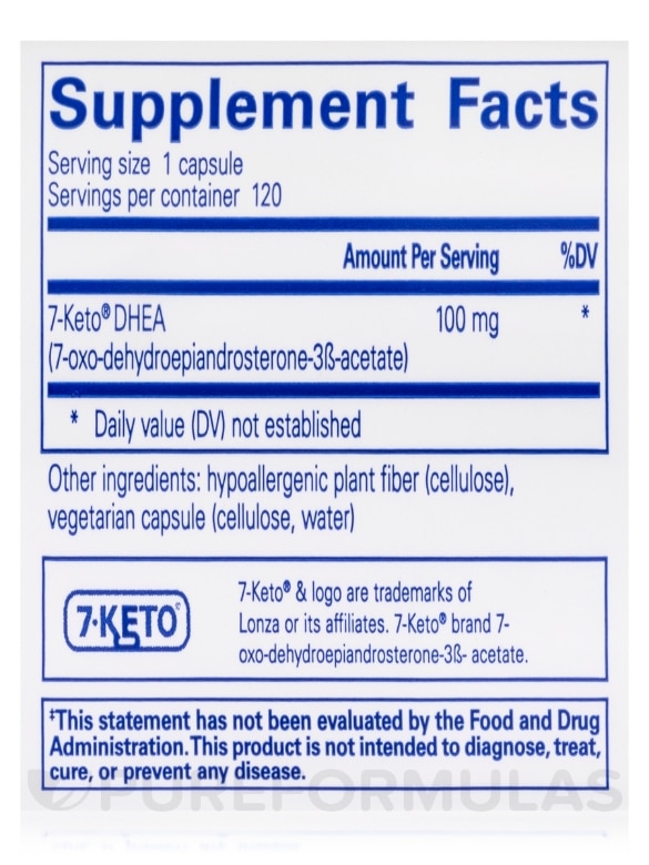 7-Keto® DHEA 100 mg - 120 Capsules - Alternate View 4