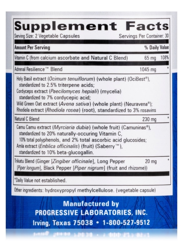 Adrenal Resilience™ - 60 Vegetable Capsules - Alternate View 3