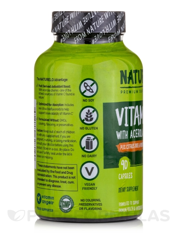 Vitamin C with Organic Acerola Cherries Plus Citrus Bioflavonoids - 90 Capsules - Alternate View 4