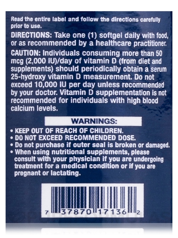 Vitamin D3 5000 IU - 60 Softgels - Alternate View 4