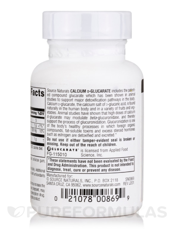 Calcium D-Glucarate 500 mg - 30 Tablets - Alternate View 2