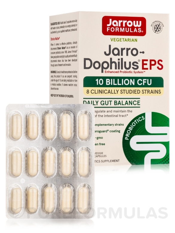 Jarro-Dophilus EPS® 10 Billion CFU - 120 Veggie Capsules - Alternate View 1