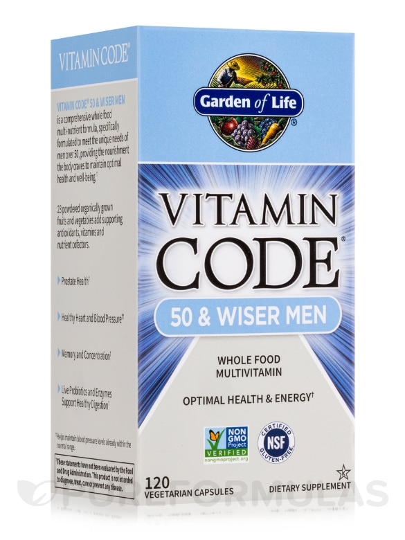 Vitamin Code® - 50 & Wiser Men's Multi - 120 Vegetarian Capsules