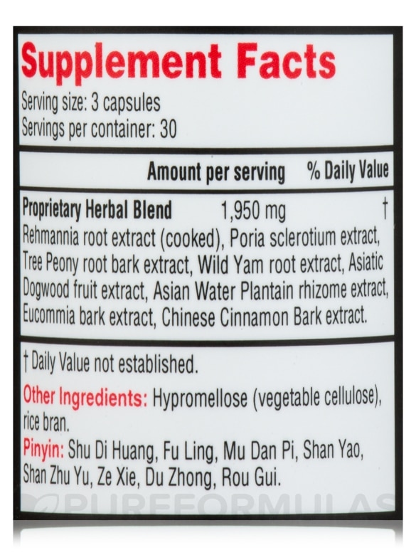 Rehmannia 8™ (Jin Gui Shen Qi Wan Herbal Supplement) - 90 Capsules - Alternate View 4