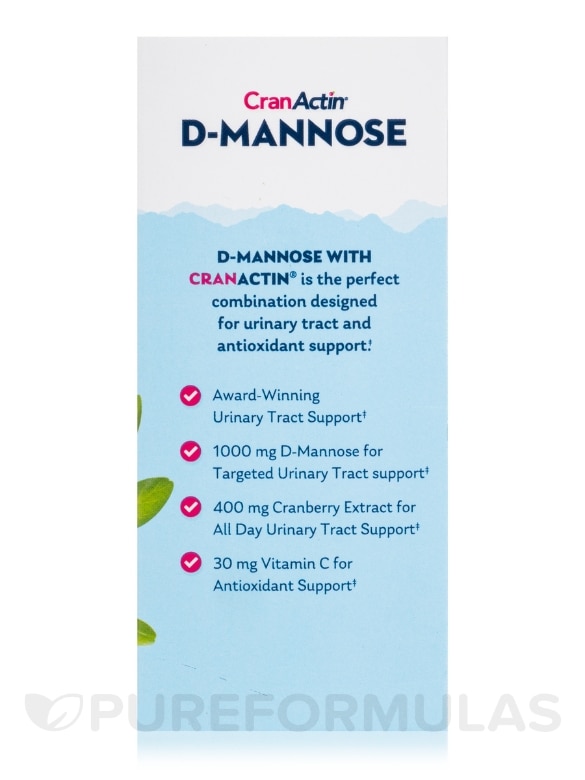 D-Mannose with CranActin® Cranberry Extract 1000 mg - 60 VegCaps - Alternate View 4
