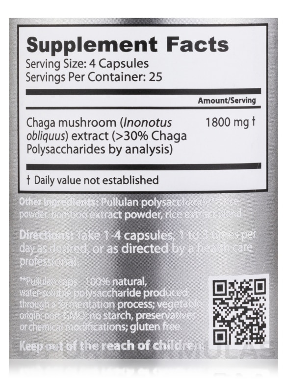 Wild Siberian Chaga™ 500 mg - 100 Capsules - Alternate View 3