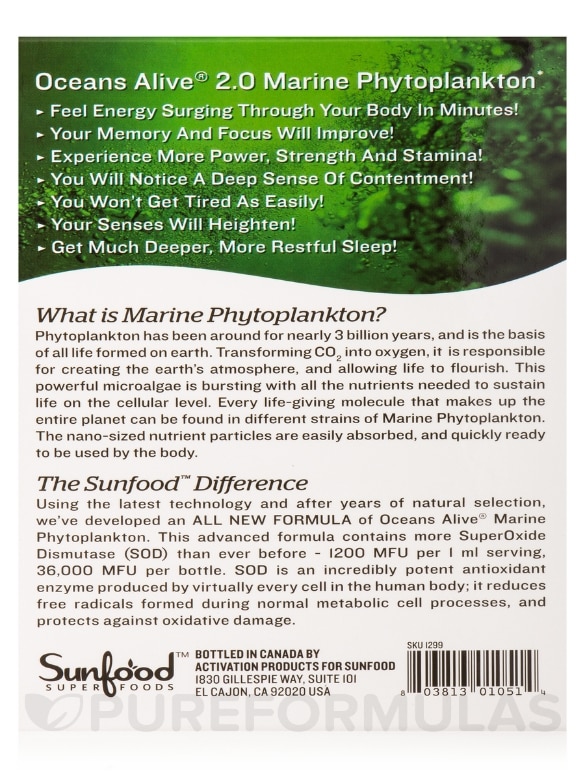 Oceans Alive® 2.0 Marine Phytoplankton - 1 fl. oz (29.5 ml) - Alternate View 8