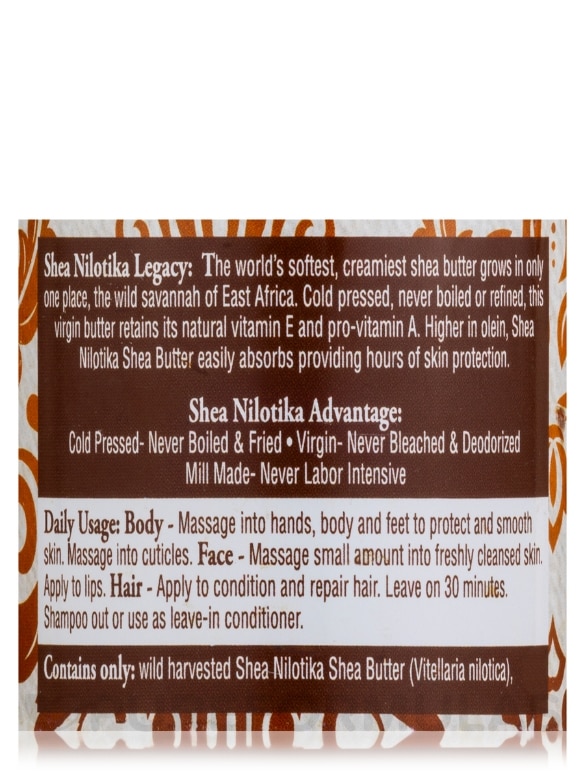Shea Nilotik' Cold-Pressed Virgin Shea Butter - 6 oz (177 ml) - Alternate View 4