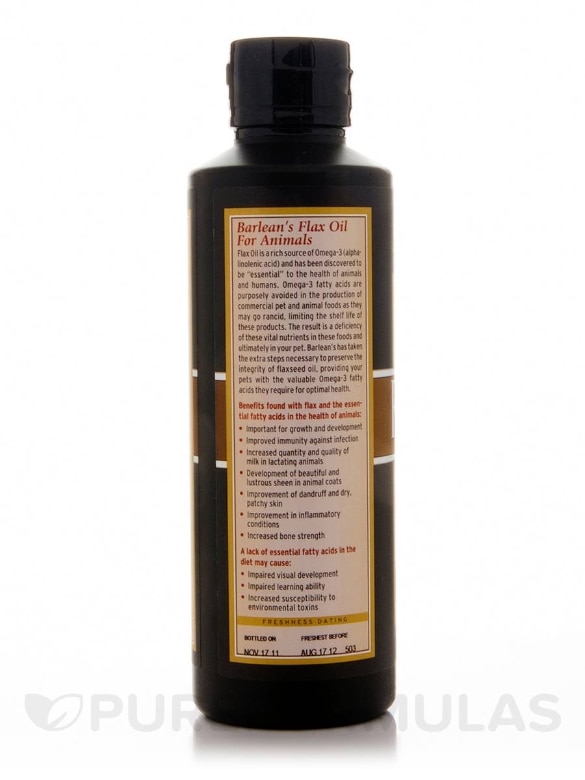 Flax Oil for Animals - 12 fl. oz (350 ml) - Alternate View 2