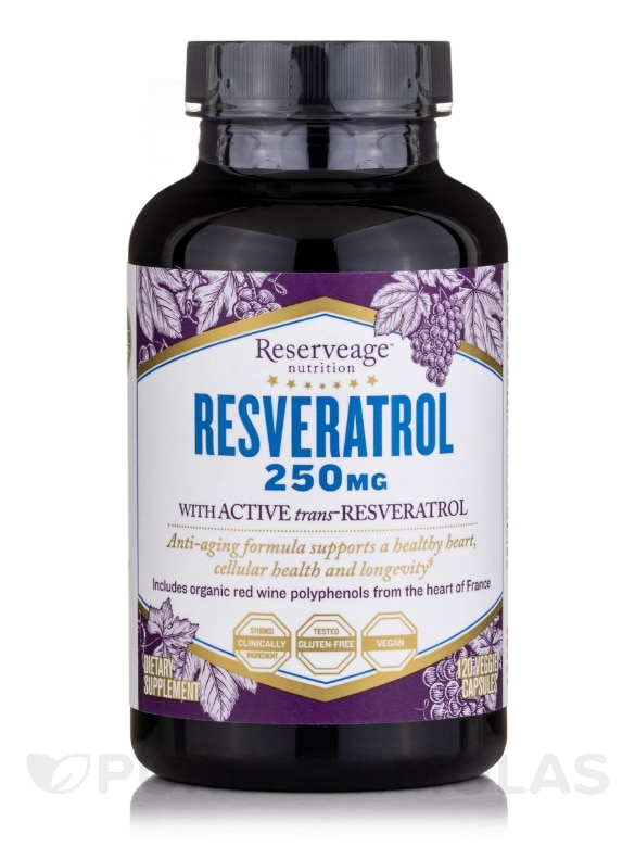 Resveratrol 250 mg - 120 Veggie Capsules - Alternate View 2