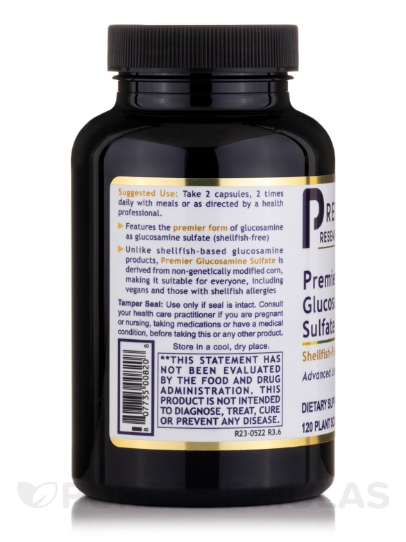Premier Glucosamine Sulfate - 120 Plant-Source Capsules - Alternate View 3