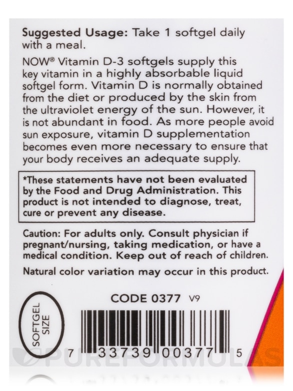 Vitamin D-3 2000 IU - 240 Softgels - Alternate View 4