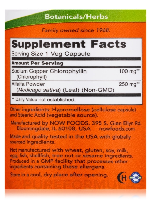 Chlorophyll 100 mg - 90 Capsules - Alternate View 3