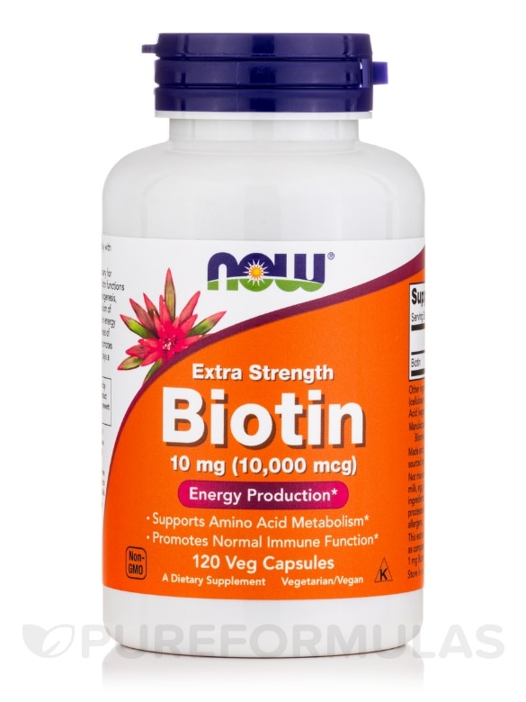 Biotin 10 mg (Extra Strength) - 120 Veg Capsules