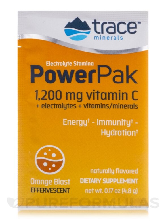 Electrolyte Stamina Power Pak, Orange Blast Flavor - 1 Box of 30 Single-serve Packets - Alternate View 2