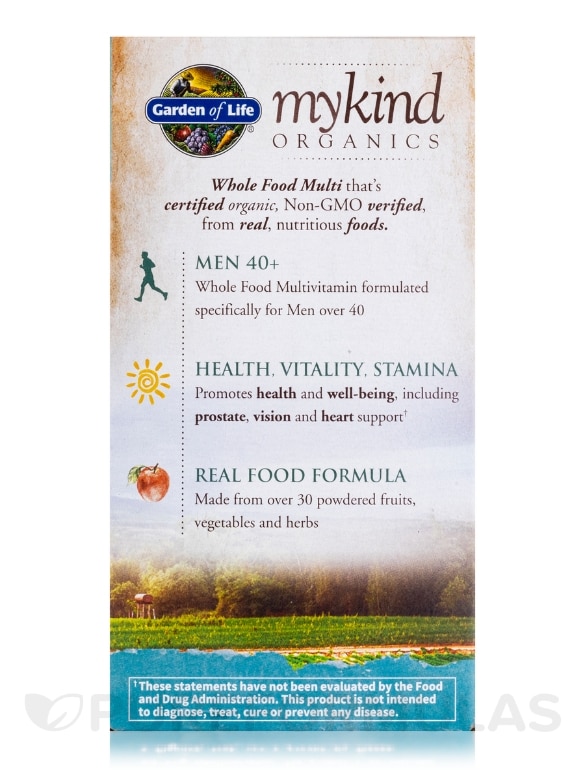 mykind Organics Men's Multi 40+ - 120 Vegan Tablets - Alternate View 6