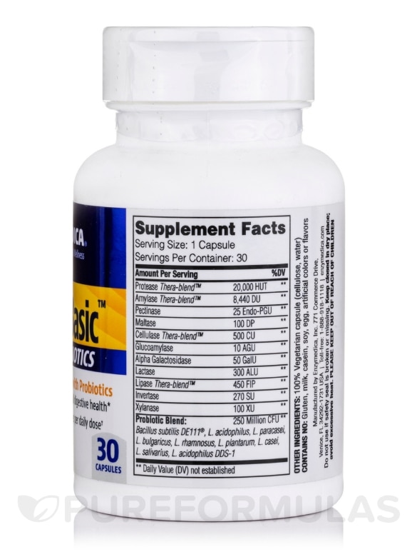 Digest Basic™ + Probiotics - 30 Capsules - Alternate View 1