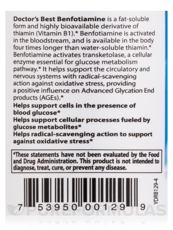 Benfotiamine 150 mg with BenfoPure® - 120 Veggie Capsules - Alternate View 4