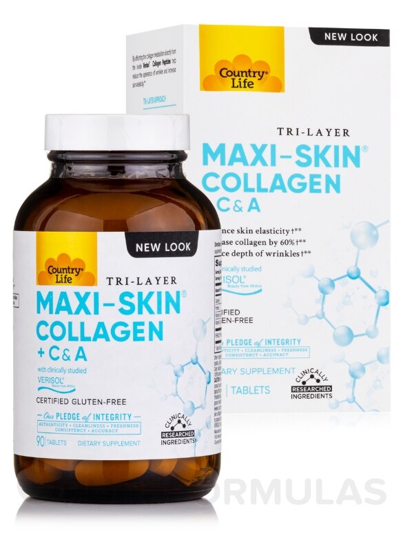 Maxi-Skin™ Collagen + Vitamins C & A Tablets - 90 Tablets - Alternate View 1