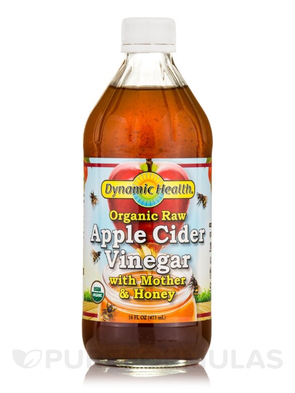 Organic - Raw Apple Cider Vinegar with Mother and Honey - 16 fl. oz (473 ml)