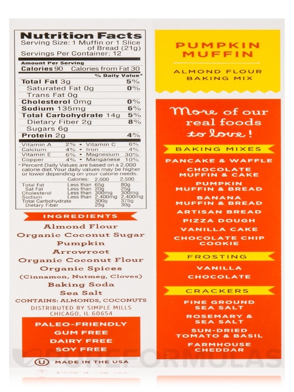 Almond Flour Pumpkin Muffin & Bread Mix - 9 oz (255 Grams) - Alternate View 6