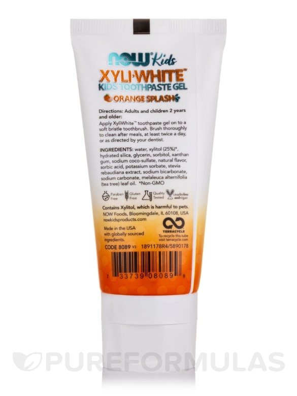 NOW® Solutions - XyliWhite™ Toothpaste Gel for Kids, Orange Splash - 3 oz (85 Grams) - Alternate View 1