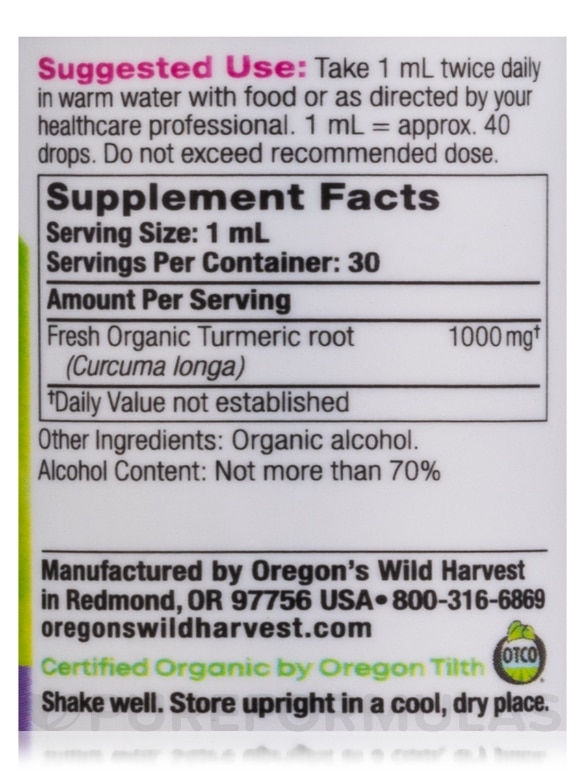 Turmeric, Organic Extract - 1 fl. oz (30 ml) - Alternate View 3