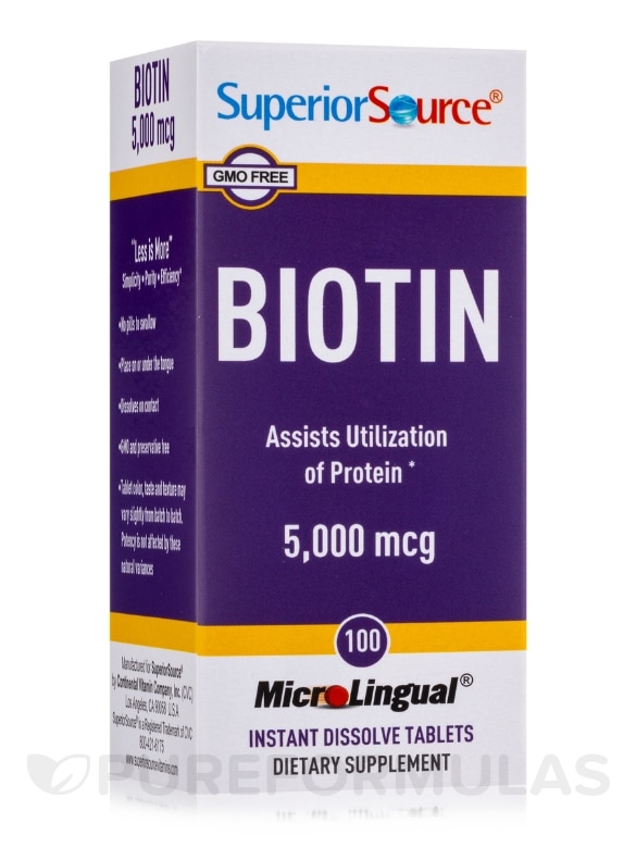 Biotin 5000 mcg - 100 MicroLingual® Tablets