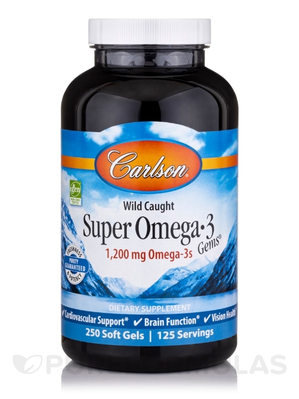 Super Omega-3 Gems® 1200 mg (Wild Caught) - 250 Soft Gels