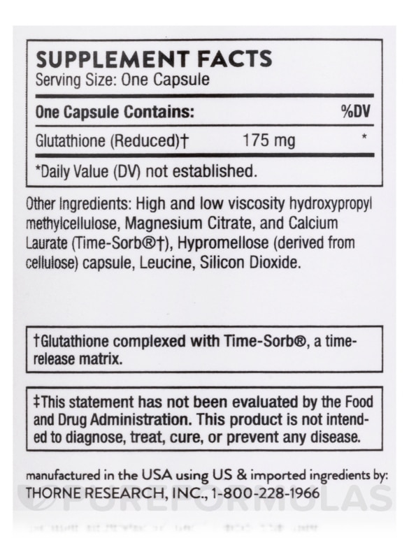 Glutathione-SR - 60 Capsules - Alternate View 4
