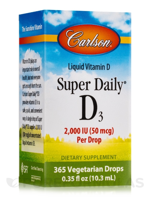 Super Daily® D3 2000 IU - 365 Drops (0.35 fl. oz / 10.3 ml)
