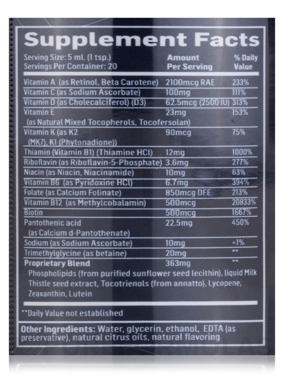 Liposomal Ultra Vitamin - 3.38 fl. oz (100 ml) - Alternate View 4