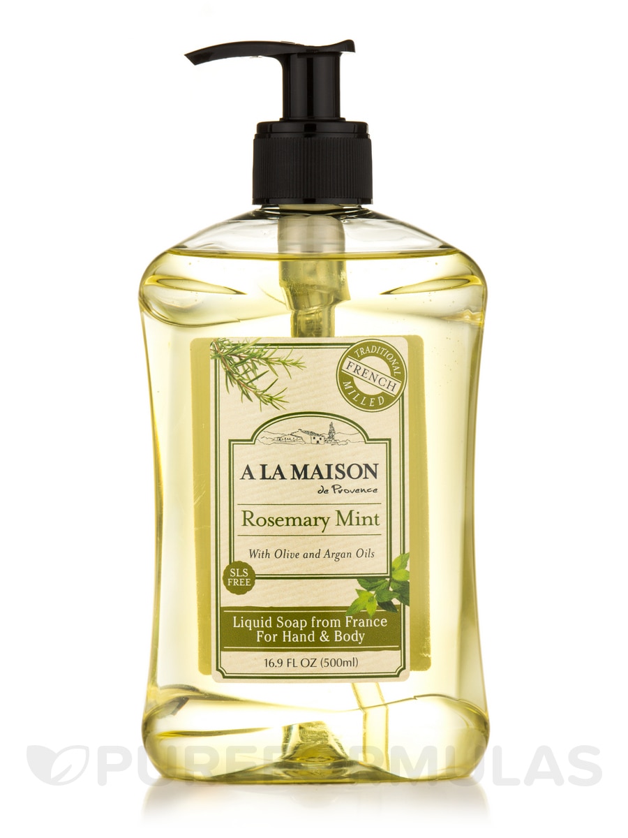 Rosemary Mint Liquid Soap - 16.9 fl. oz (500 ml) - A LA MAISON de Provence  | PureFormulas