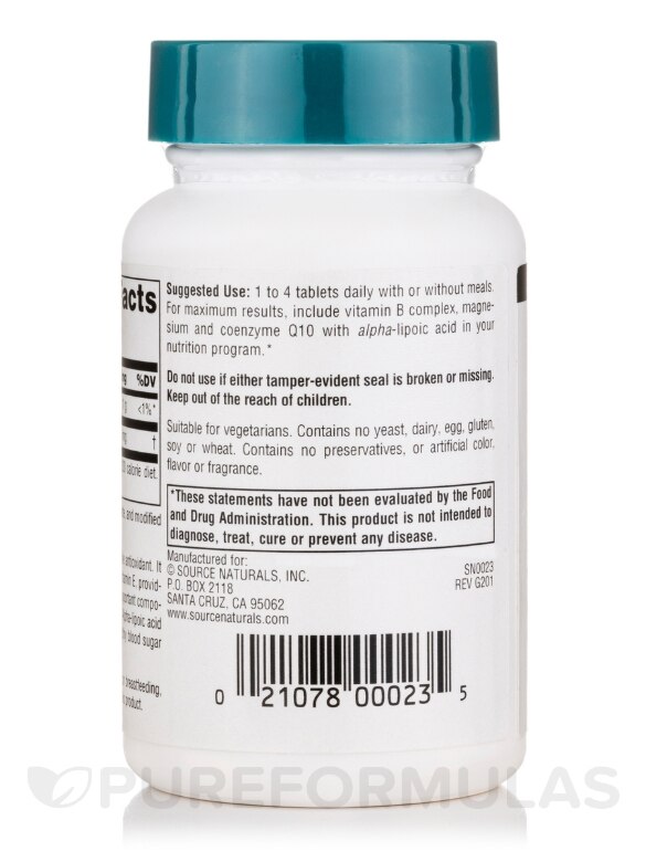 Alpha Lipoic Acid 50 mg - 100 Tablets - Alternate View 2
