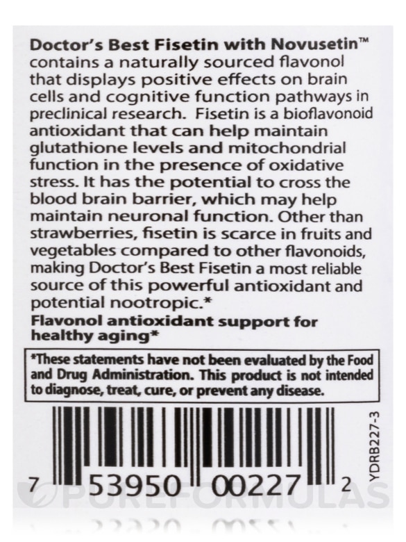 Fisetin with Novusetin™ 100 mg - 30 Veggie Capsules - Alternate View 4