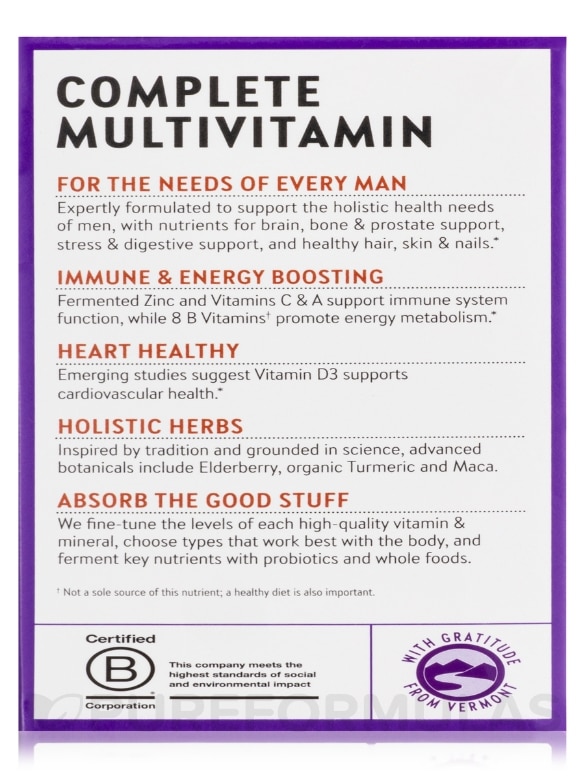 Every Man's One Daily Multivitamin - 72 Vegetarian Tablets - Alternate View 9