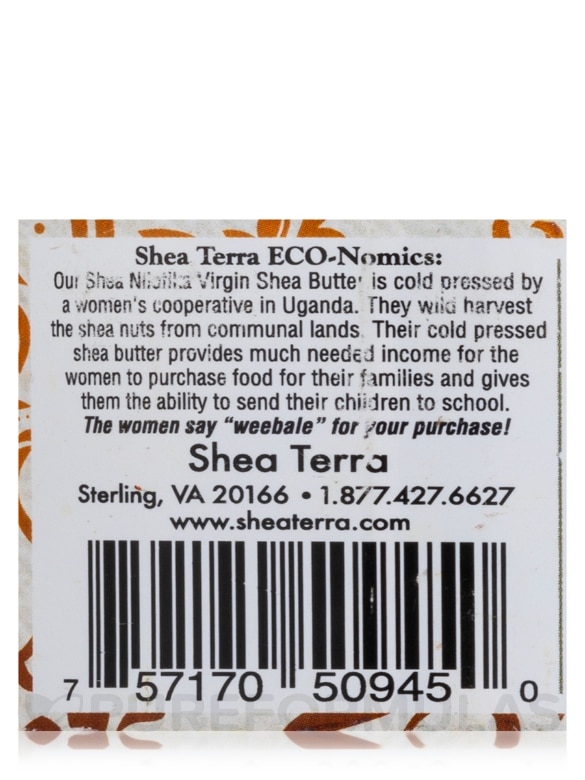 Shea Nilotik' Cold-Pressed Virgin Shea Butter - 6 oz (177 ml) - Alternate View 3