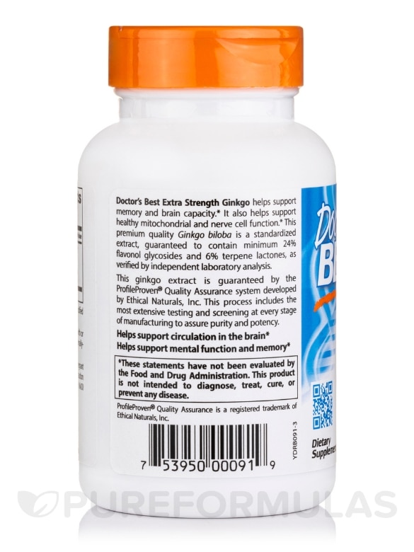 Extra Strength Ginkgo 120 mg - 120 Veggie Capsules - Alternate View 2