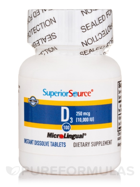 Vitamin D3 10000 IU - Extra Strength - 100 MicroLingual® Tablets - Alternate View 2