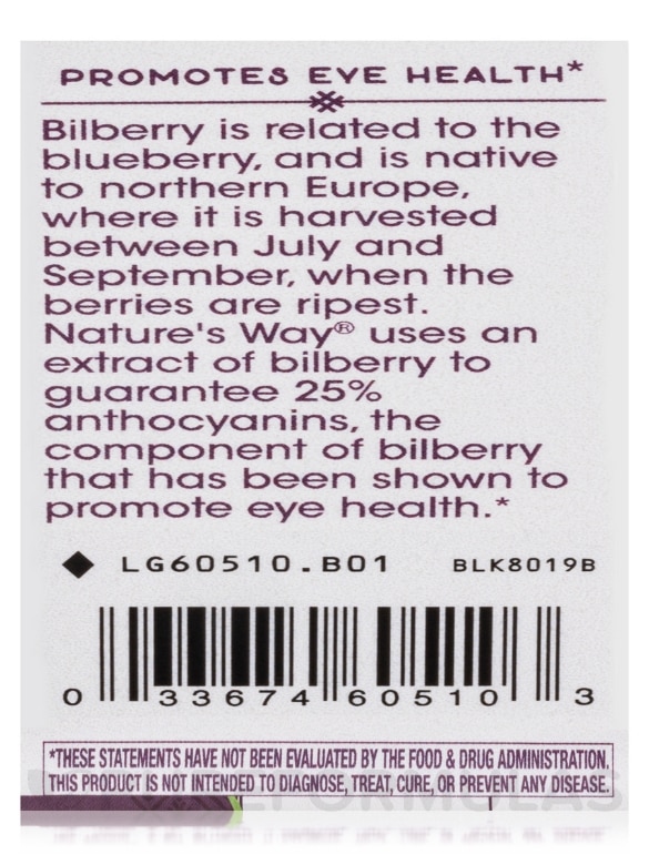 Bilberry Standardized - 90 Vegan Capsules - Alternate View 6