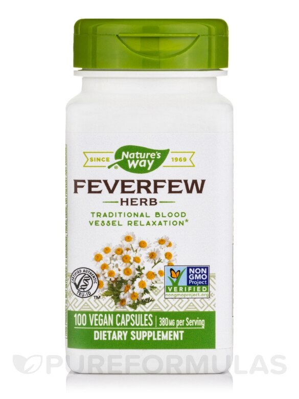 Feverfew Leaves 380 mg - 100 Vegetarian Capsules